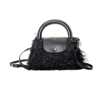 1685 NOIR BESACE FAUSSE FOURRURE