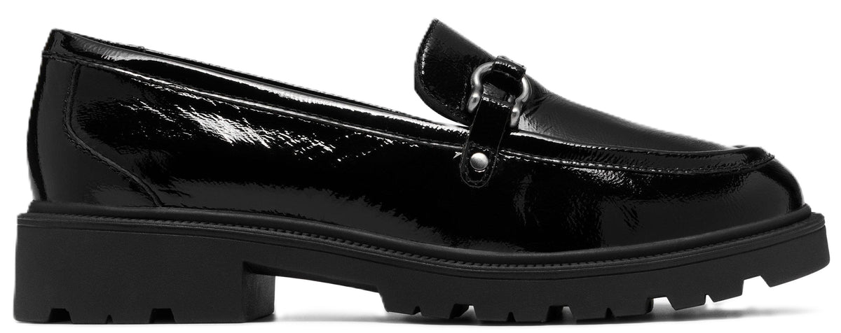 Mocassins pour femme Clarks CODE L STEP 26327162, noir verni