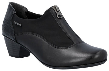 Chaussures à talons bas pour femme Rieker 41765-00, noir verni