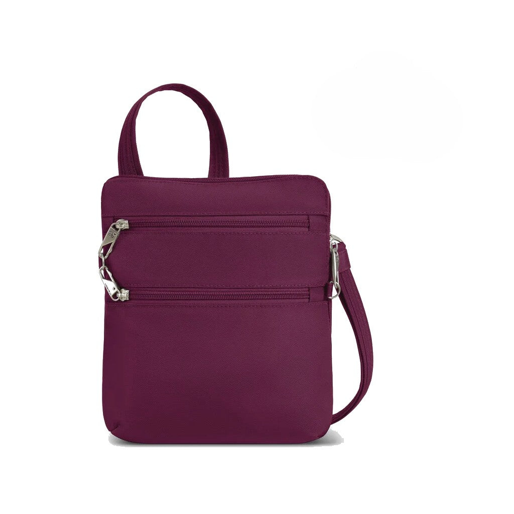 Sac à main Travelon 43116 CLASSIC ANTI-VOL BANDOULIÈRE 2 ZIP, bourgogne