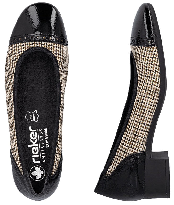 Chaussures à talons bas pour femme Rieker 43450-60, multicolore